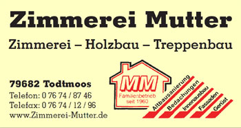 Zimmerei Mutter Todtmoos